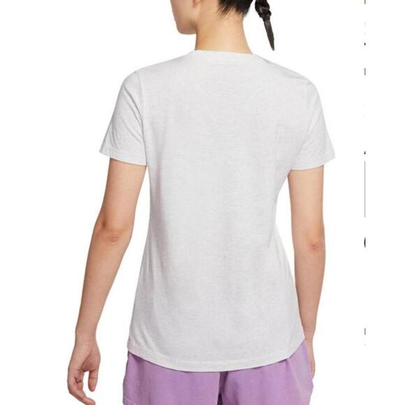 Nike Women’s Sportswear Cotton Logo T-Shirt, Birch Heather, L - Picture 2 of 2